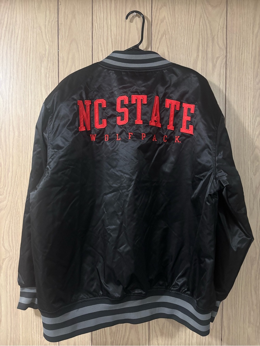 NCAA NC State Wolfpack Men's Black Bomber Varsity Jacket New with Tags Size M